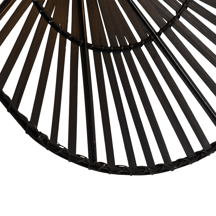 QAZQA Oosterse wandlamp zwart bamboe rond - Pua