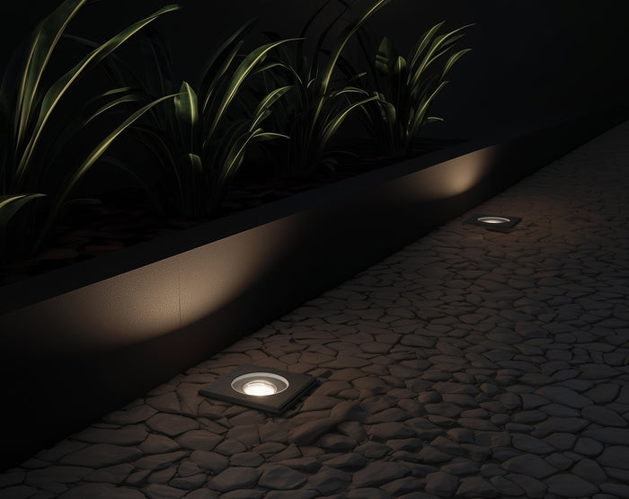 QAZQA Buiten grondspot zwart vierkant verstelbaar IP65 - Delux