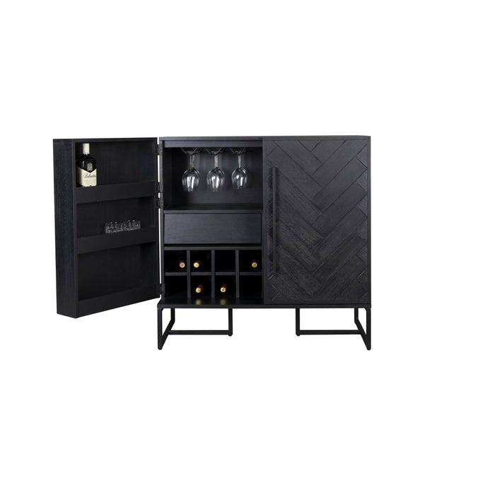 Dutchbone Class Wijnkast| Drankkast Acaciahout Zwart