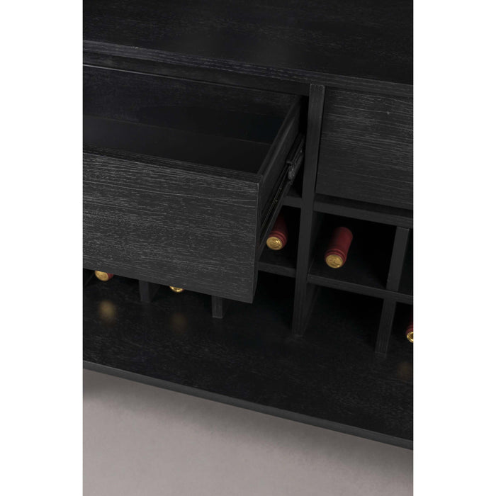 Dutchbone Class Wijnkast| Drankkast Acaciahout Zwart