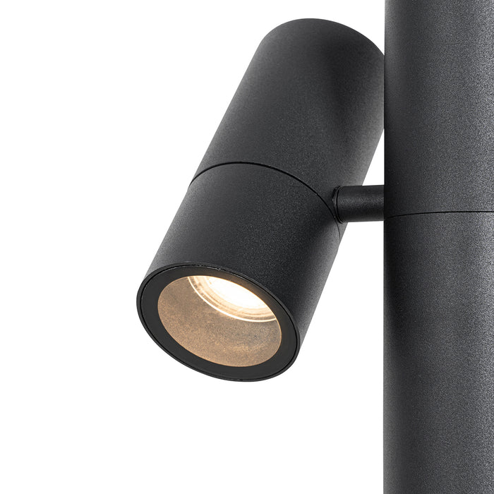QAZQA Buitenlamp zwart met grondpin en kabelmof 50cm 2-lichts IP44 -
