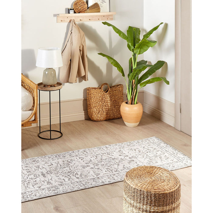 Beliani - SELLIK - Loper - Lichtgrijs - 80 x 300 cm - Katoen