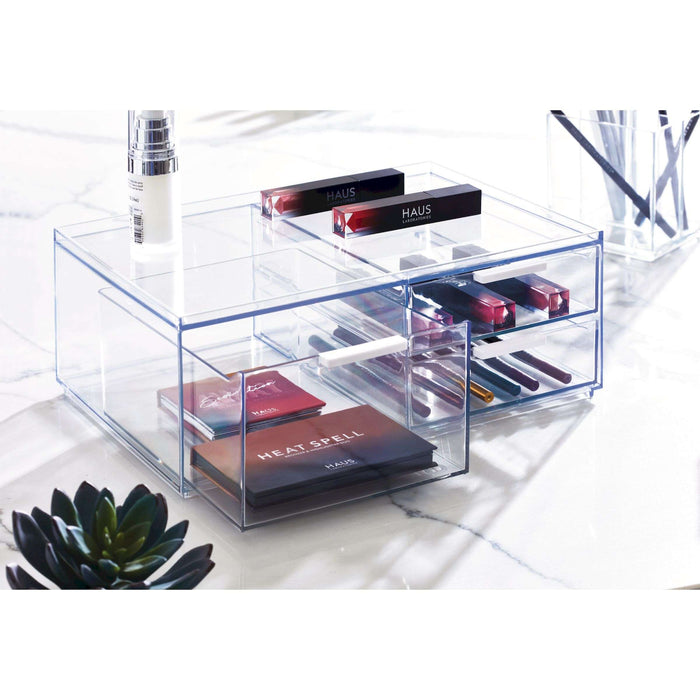 Make-up Organizer, 3 Lades, Breed, 30.5 x 20.3 x 11.4 cm, Transparant