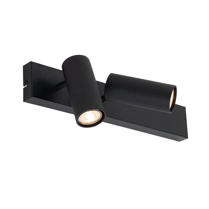 QAZQA Moderne plafondspot zwart 2-lichts verstelbaar - Renna