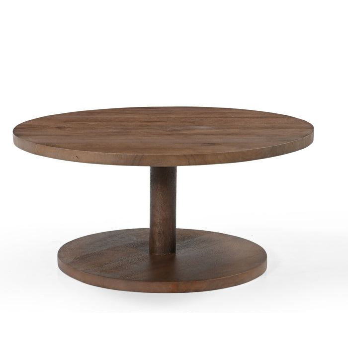 Giga Meubel - Salontafel Rond Donkerbruin Hout - Set Van 3 - Nao