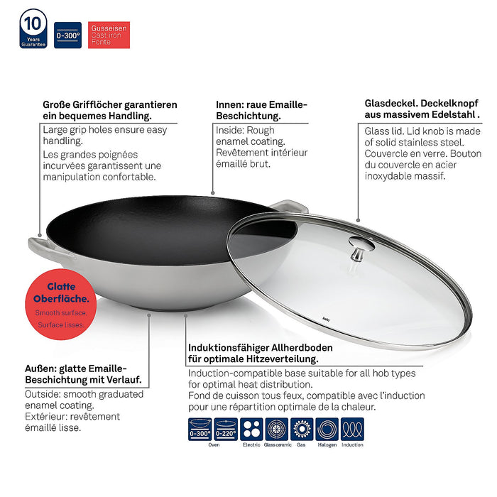 Wokpan, Gietijzer, Grijs, 36 cm - Kela | Calido