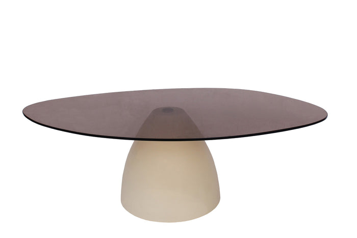 Livingfurn - Salontafel Ivoor Glas - 110x65x35cm - Mylon