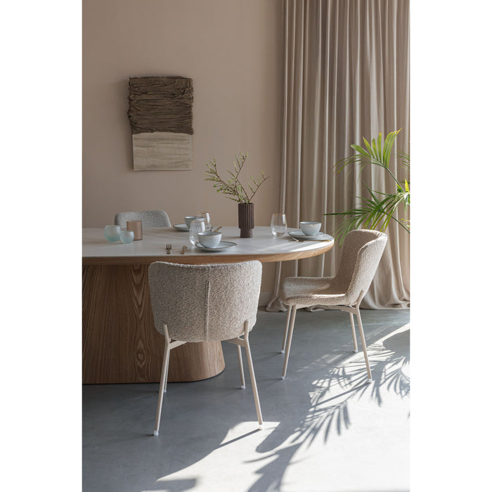 Housecraft Living Almira Eettafel Ovaal 200 cm Hout Wit| Bruin