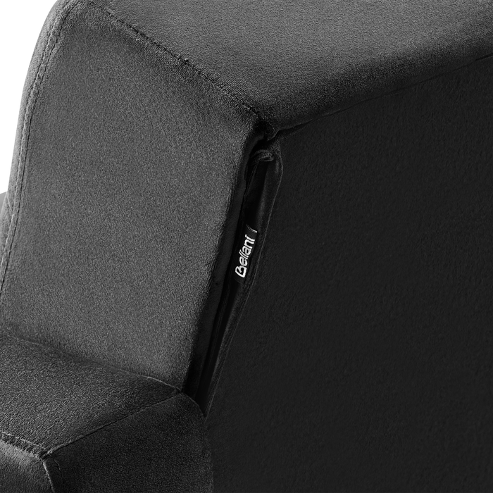 Beliani - ABERDEEN - Driezitsbank - Zwart - Fluweel