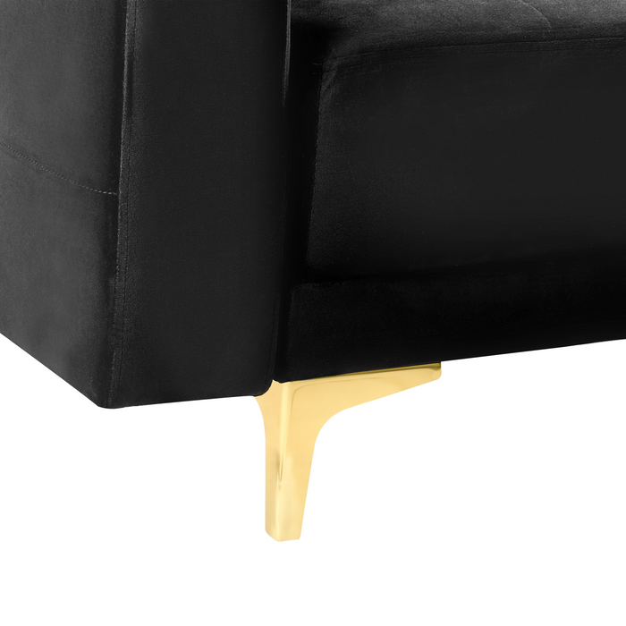 Beliani - ABERDEEN - Driezitsbank - Zwart - Fluweel