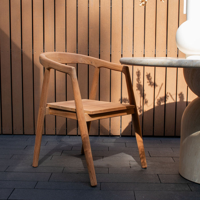 DÉJA Living - Tuinstoel - Naturel Teakhout - Zithoogte 43cm - Lennox - Set van 2