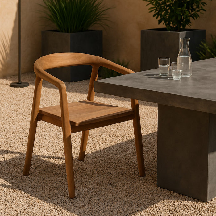 DÉJA Living - Tuinstoel - Naturel Teakhout - Zithoogte 43cm - Lennox - Set van 2