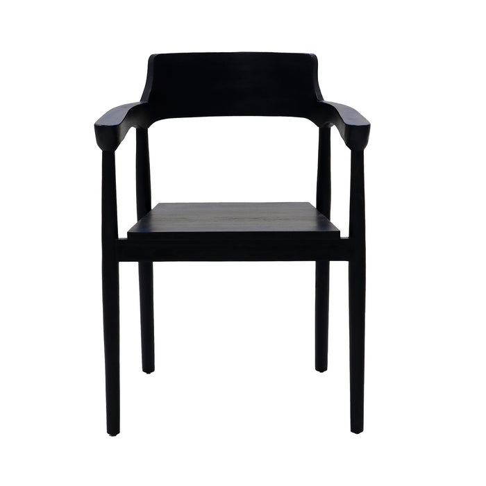 DÉJA Living - Tuinstoel - Zwart Teakhout - Zithoogte 47cm - Hazel - Set van 2