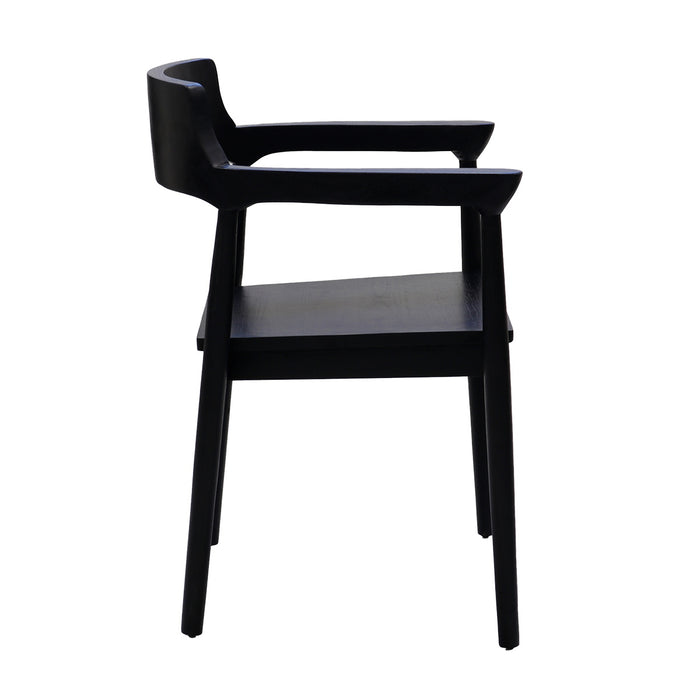 DÉJA Living - Tuinstoel - Zwart Teakhout - Zithoogte 47cm - Hazel - Set van 2