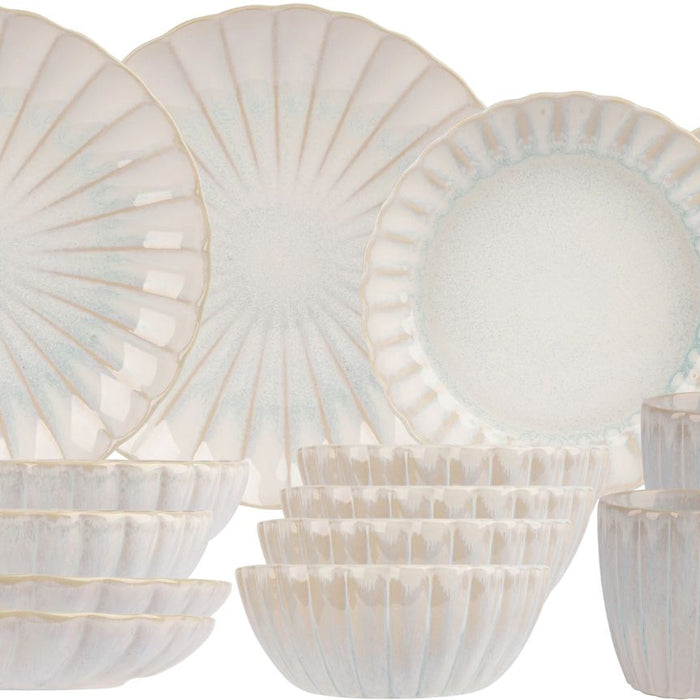 Cosy & Trendy Serviesset Astera Pure 16-delig | 4 personen - 4 dinerborden, 4 diepe borden, 4 kommen en 4 mokken