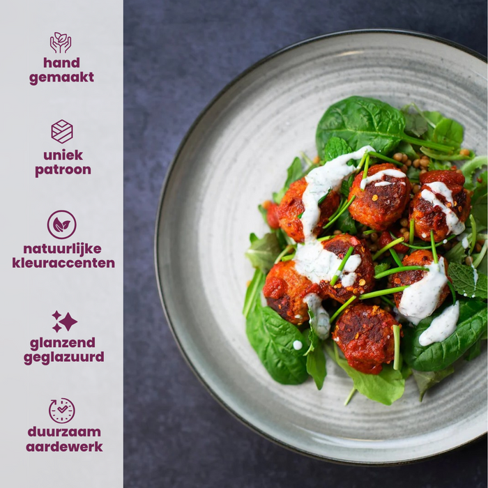 Cosy & Trendy Serviesset Baltic Grey 18-delig | 6 personen - 6 borden, 6 diepe borden en 6 schaaltjes