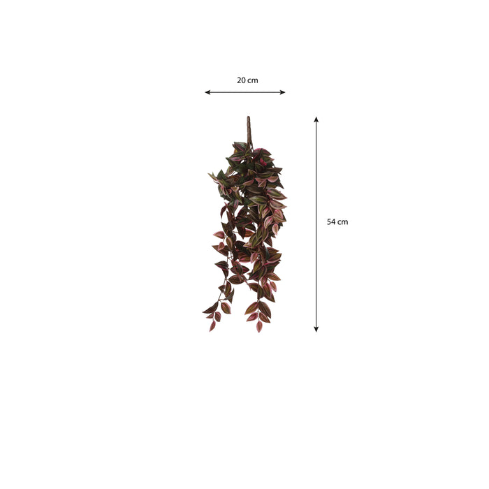 Mica Decorations Tradescantia Kunst Hangplant - H54 cm - Bordeaux