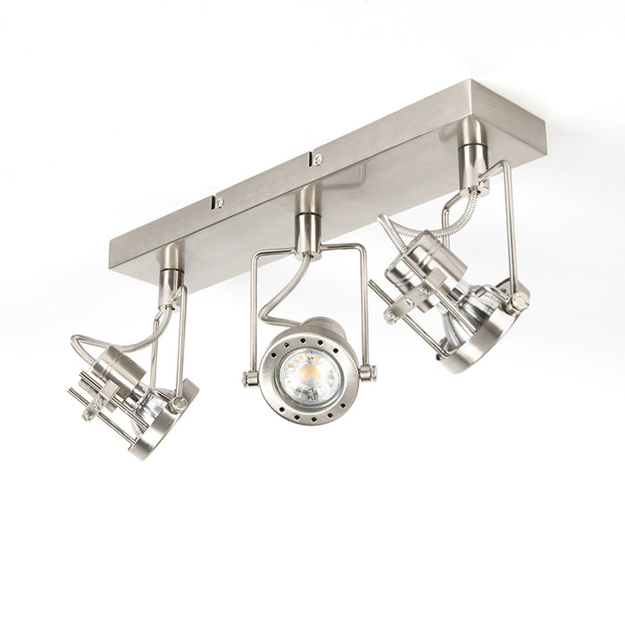 QAZQA Industriële spot staal 3-lichts draai- en kantelbaar - Suplux
