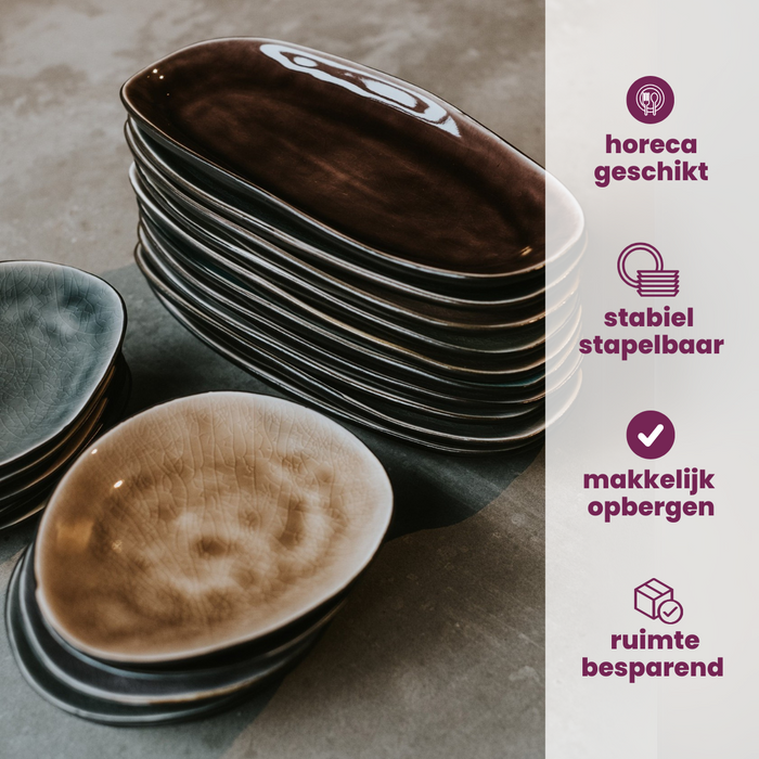Cosy & Trendy Ontbijtborden | Dessertborden Streetfood 19.5 x 16 cm - 10 Stuks