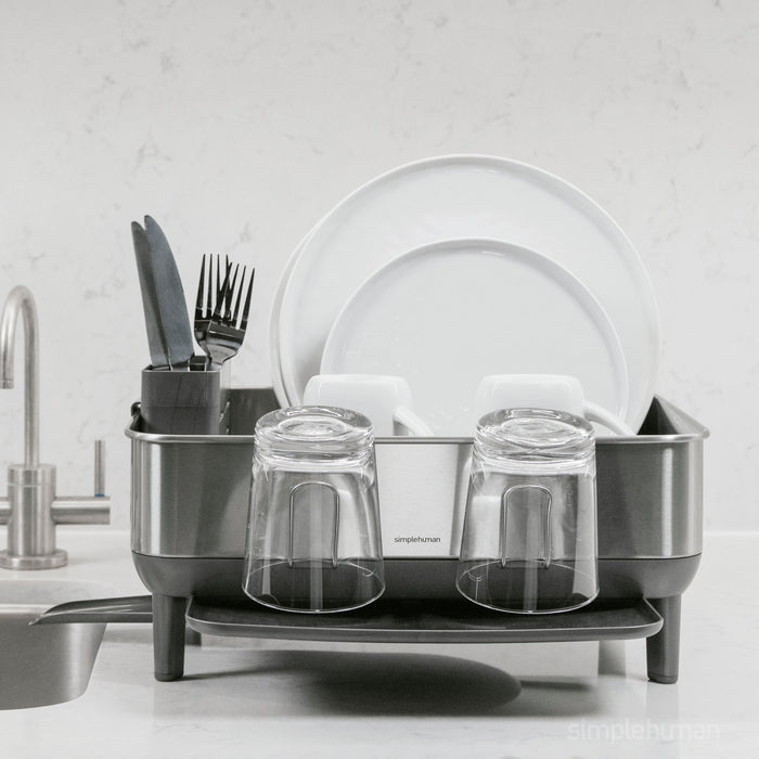 Simplehuman - Afdruiprek met Stalen Frame, Klein, Grijs- Simplehuman