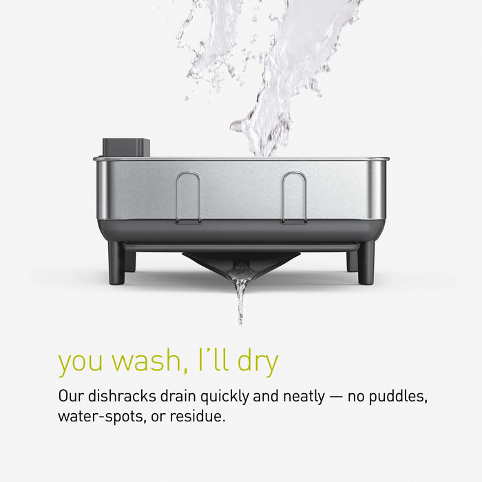 Simplehuman - Afdruiprek met Stalen Frame, Klein, Grijs- Simplehuman