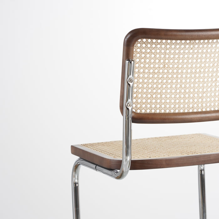 by fonQ Vento Eetkamerstoel - Walnoot / Chroom