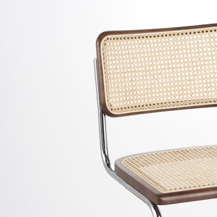 by fonQ Vento Eetkamerstoel - Walnoot / Chroom