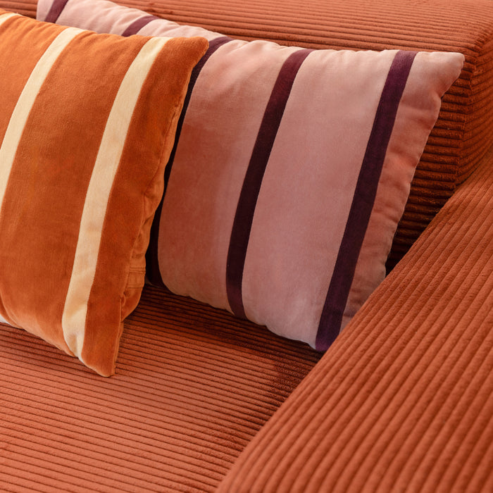 NADUVI Collection Nina Hoekbank Links - Ribstof - Terra Cotta