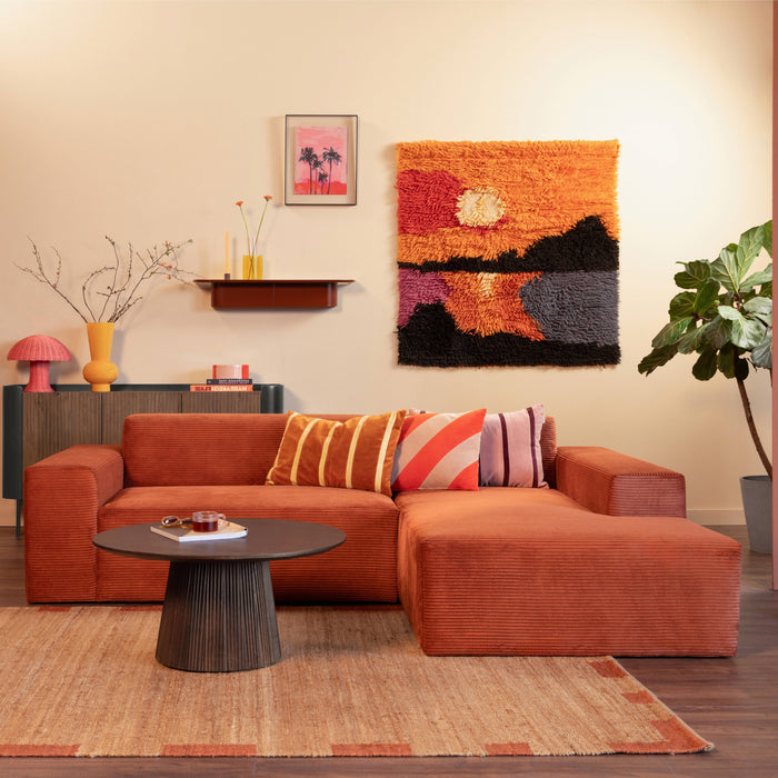 NADUVI Collection Nina Hoekbank Rechts - Ribstof - Terra Cotta