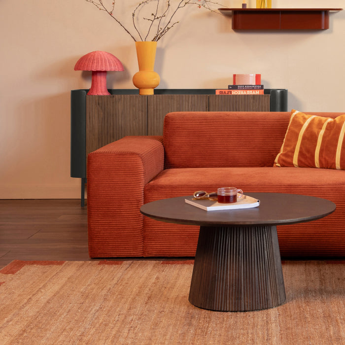 NADUVI Collection Nina Big Hoekbank Rechts - Ribstof - Terra Cotta