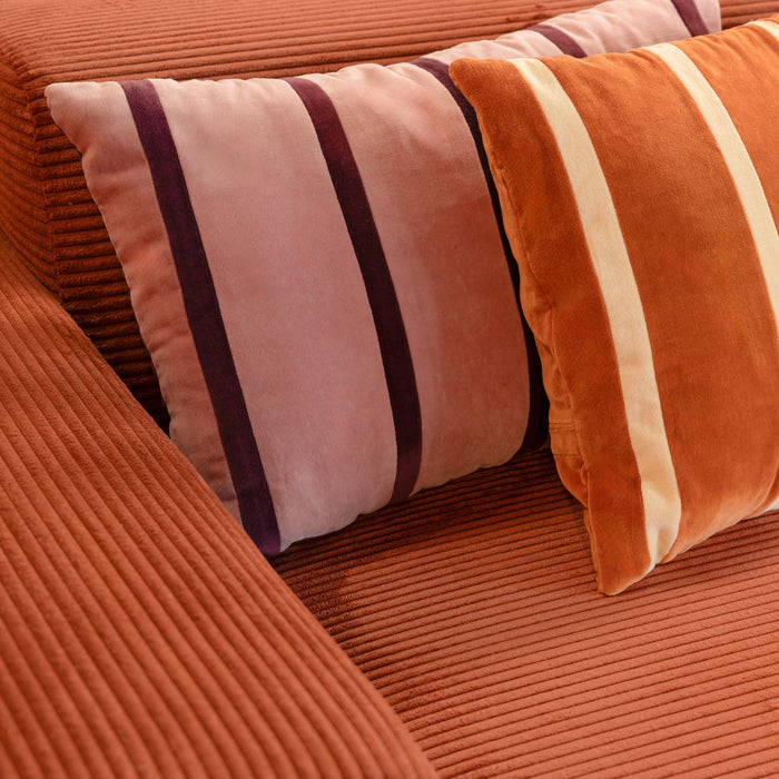 NADUVI Collection Nina Big Hoekbank Rechts - Ribstof - Terra Cotta