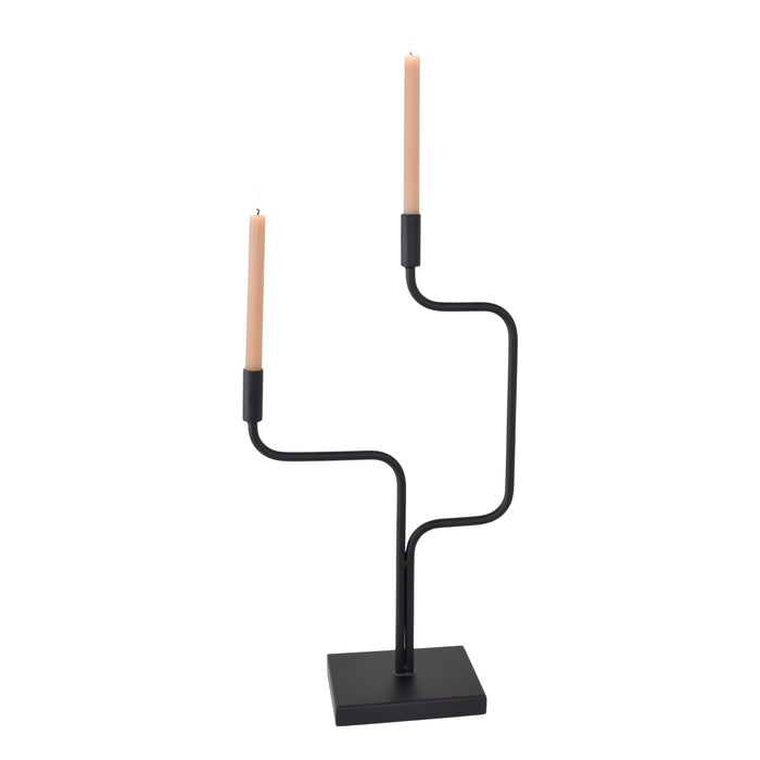 LOFT42 Swing Kandelaar - 2 Kaarsen - Metaal - Mat Zwart - 65x20x15