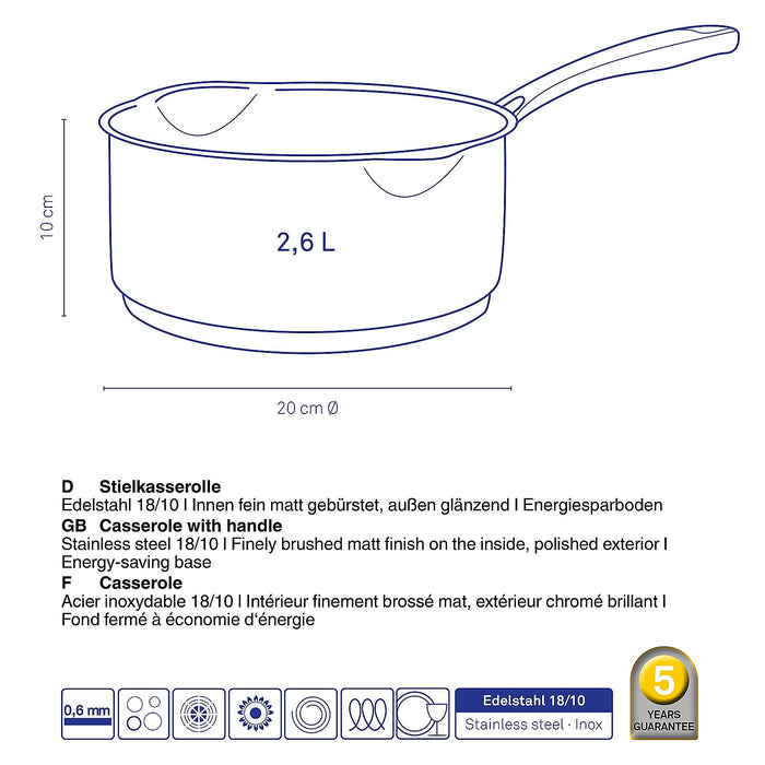 Steelpan RVS, 2,6 L - Kela | Flavoria