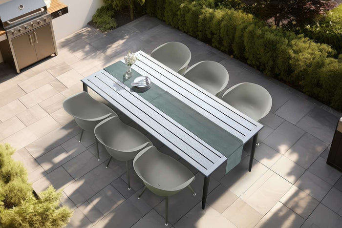 Feel Home - Luxe eettafel voor buiten - 200x90 cm - Met 6 kuipstoelen…