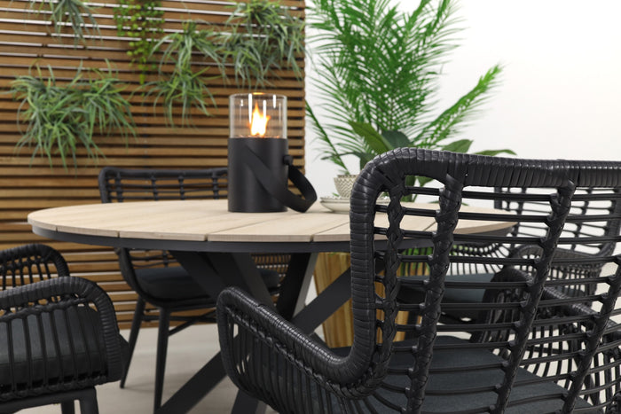Jasmine black | GI Edison 122 cm. - ronde tuinset