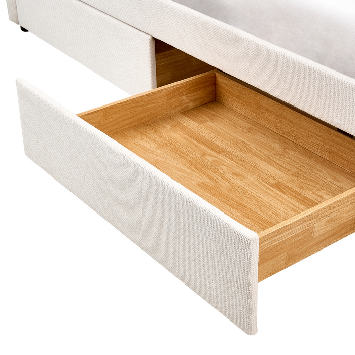 Beliani - VITTEL - Bed met opberger - Lichtbeige - Polyester