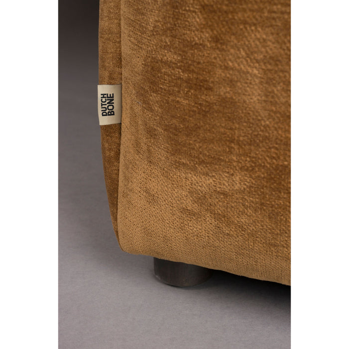 Dutchbone Hackman 4,5-zitsbank Velours Cognac Bruin