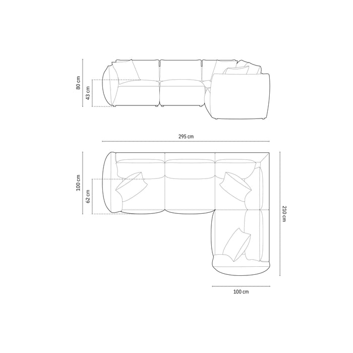 Micadoni Hoekbank Chris 4-zits rechts velvet