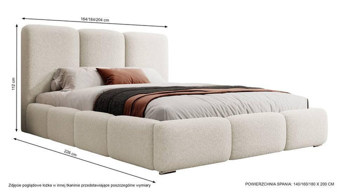 NADUVI Collection Bedframe Briar bouclé met opbergvak 140x200