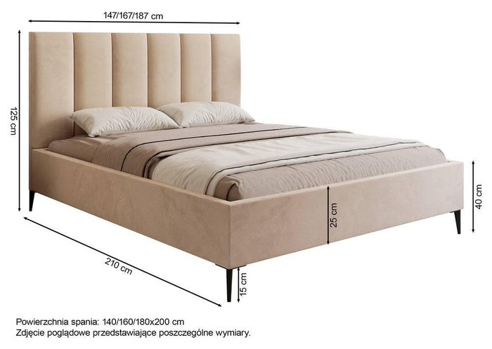 NADUVI Collection Bedframe Carolina met opbergvak velvet 160x200