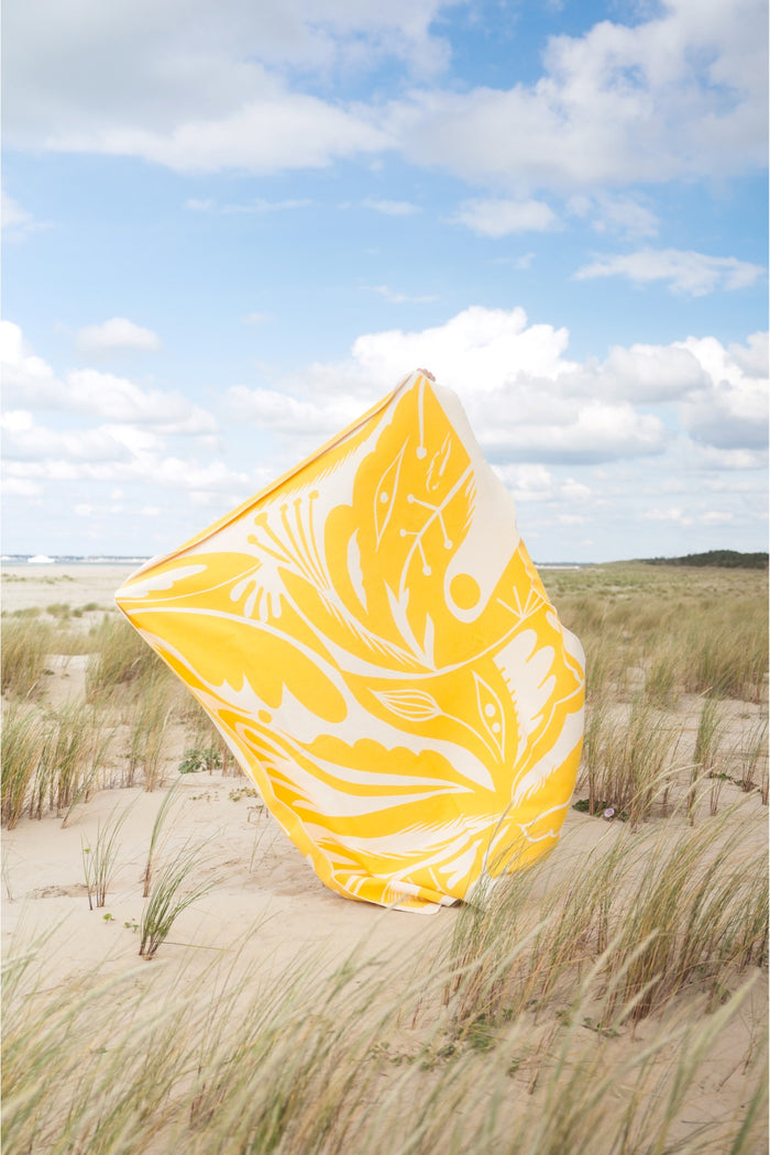 noo.ma LINO Cotton Blanket - Yellow Mellow