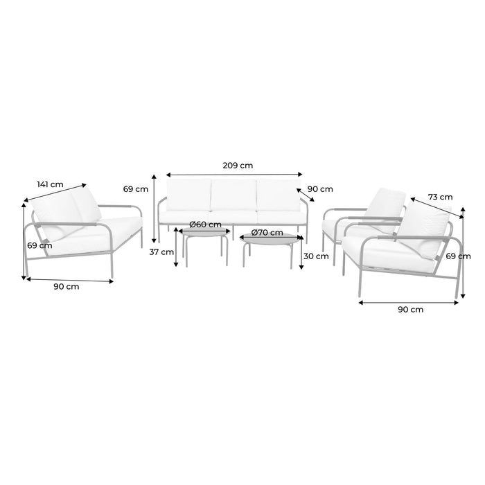 sweeek - Tuinset van staal, 7 personen