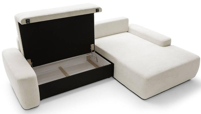 NADUVI Collection Hoekslaapbank Elis rechts met opbergvak chenille