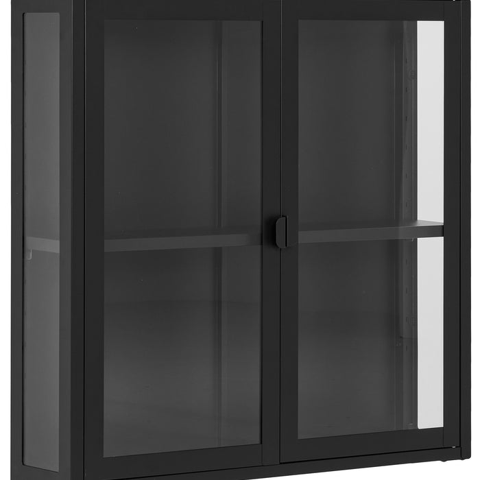 House Nordic Brisbane Zwart | Glas Hangend Wandkast