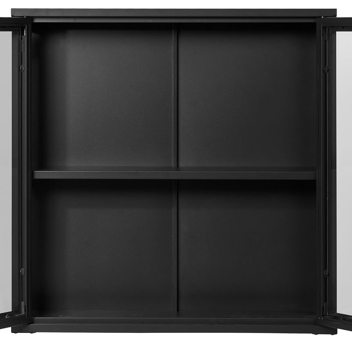 House Nordic Brisbane Zwart | Glas Hangend Wandkast