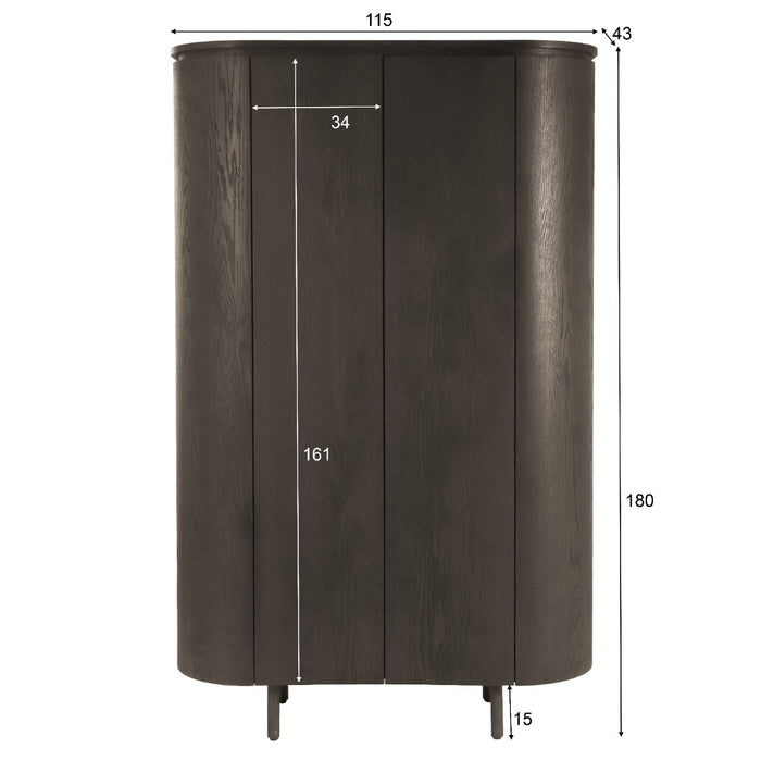 Livingfurn - Kabinet Bruin Eikenfineer - 115x43x180cm - Tobago