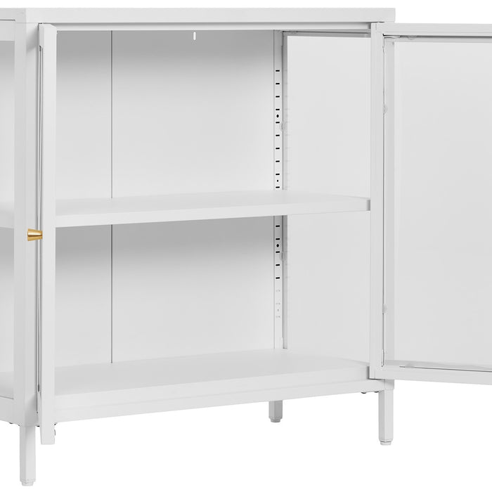 House Nordic Dalby Wit | Glas Opbergkast 2-Deuren