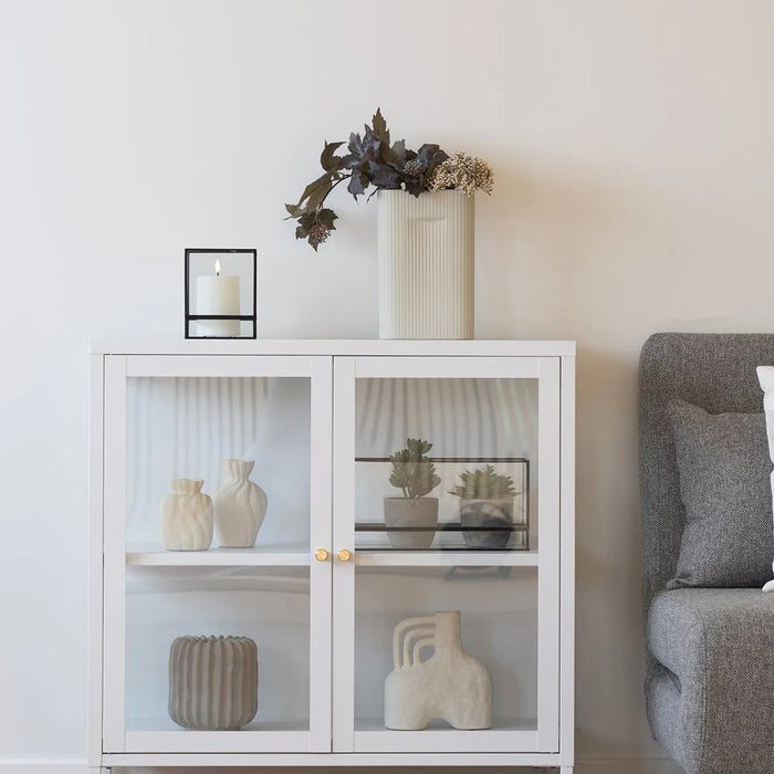 House Nordic Dalby Wit | Glas Opbergkast 2-Deuren