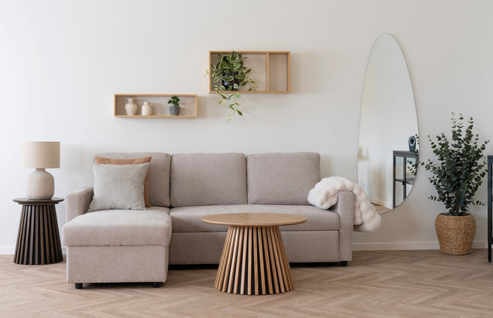House Nordic Belfast Zand 2-Zits + Chaise Lounge Slaapbank