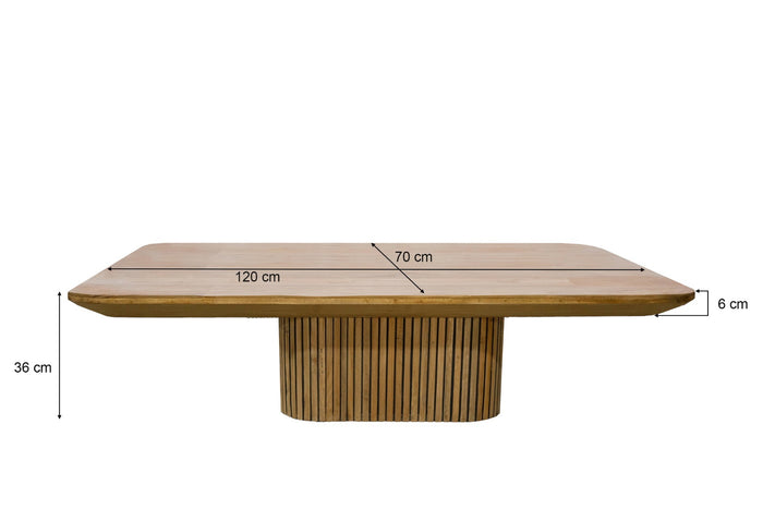 Livingfurn - Salontafel Naturel Teakhout - 120x70x36cm - Lausanne